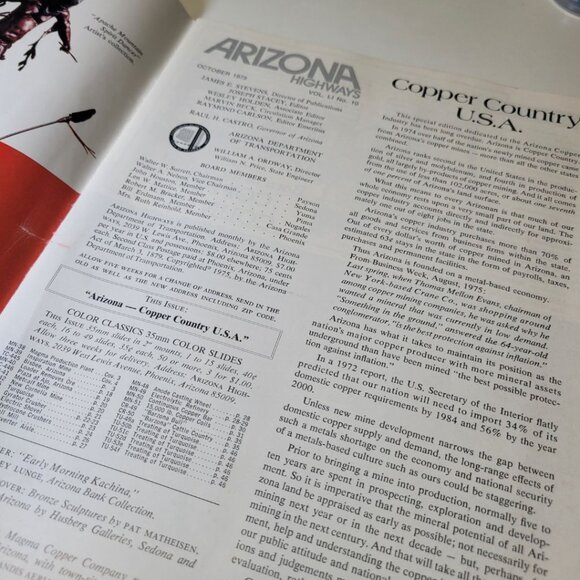 Arizona Highways October 1975 Kachina Doll Copper Industry Vintage Art Barzona - Picture 5 of 12